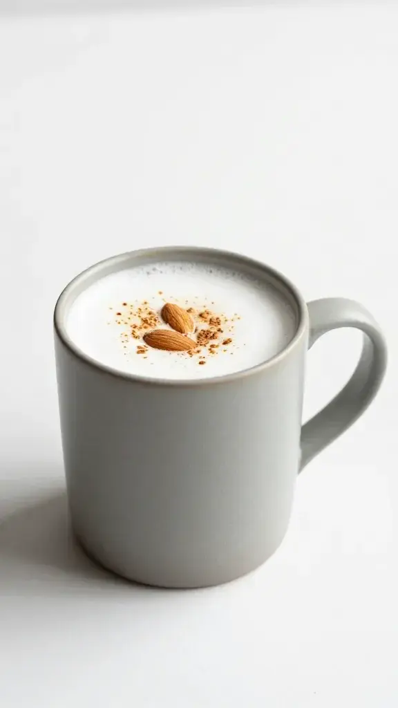 maple almond milk latte in matte ceramic mug