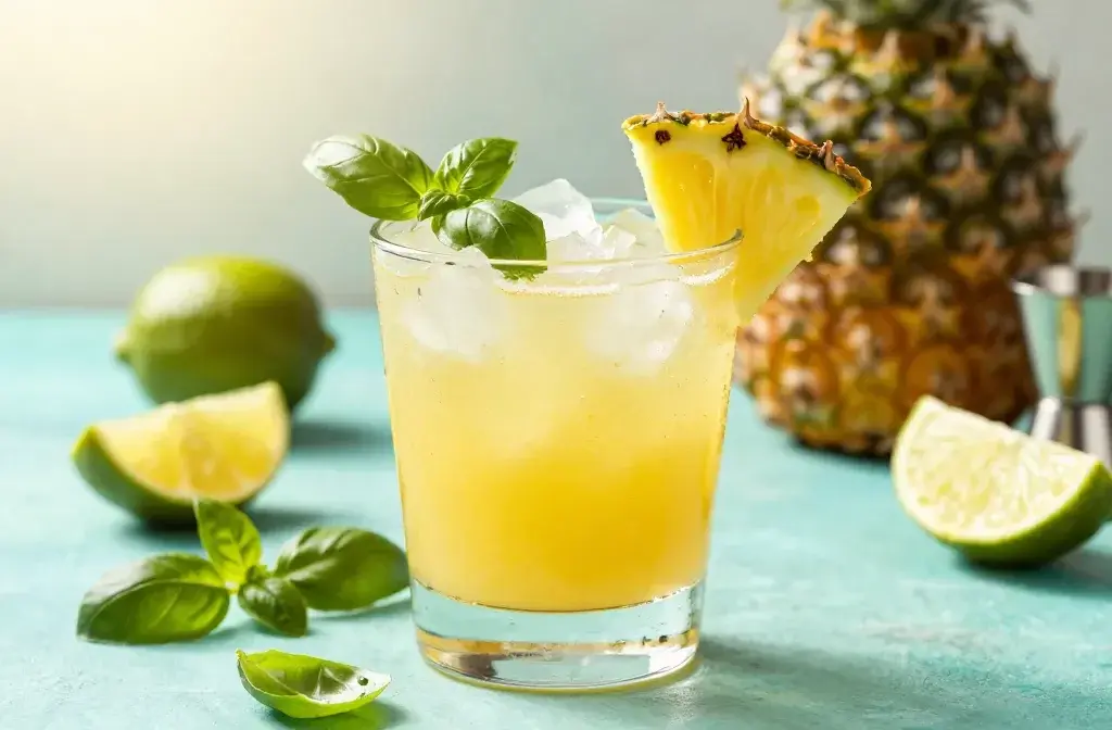 Pineapple Basil Smash Sunshine in a Glass