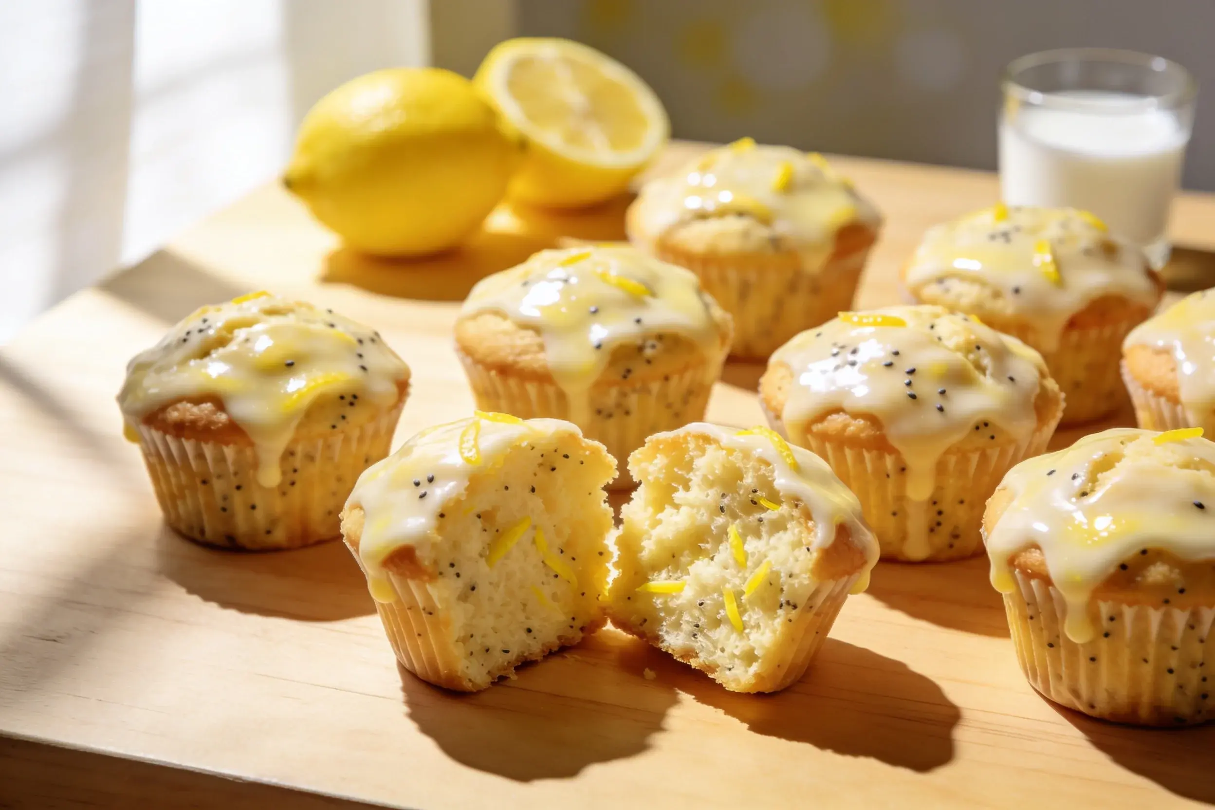 Glazed Lemon Poppy Seed Muffins: Sunshine in a Bite