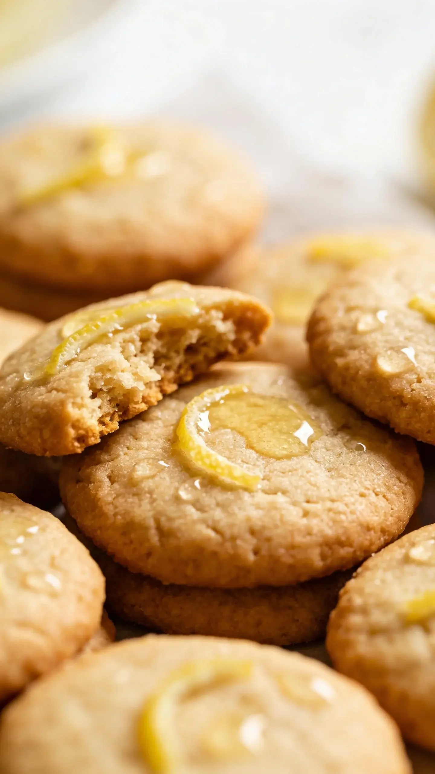 Cookies with lemon zest and juice, soft-outer crisp