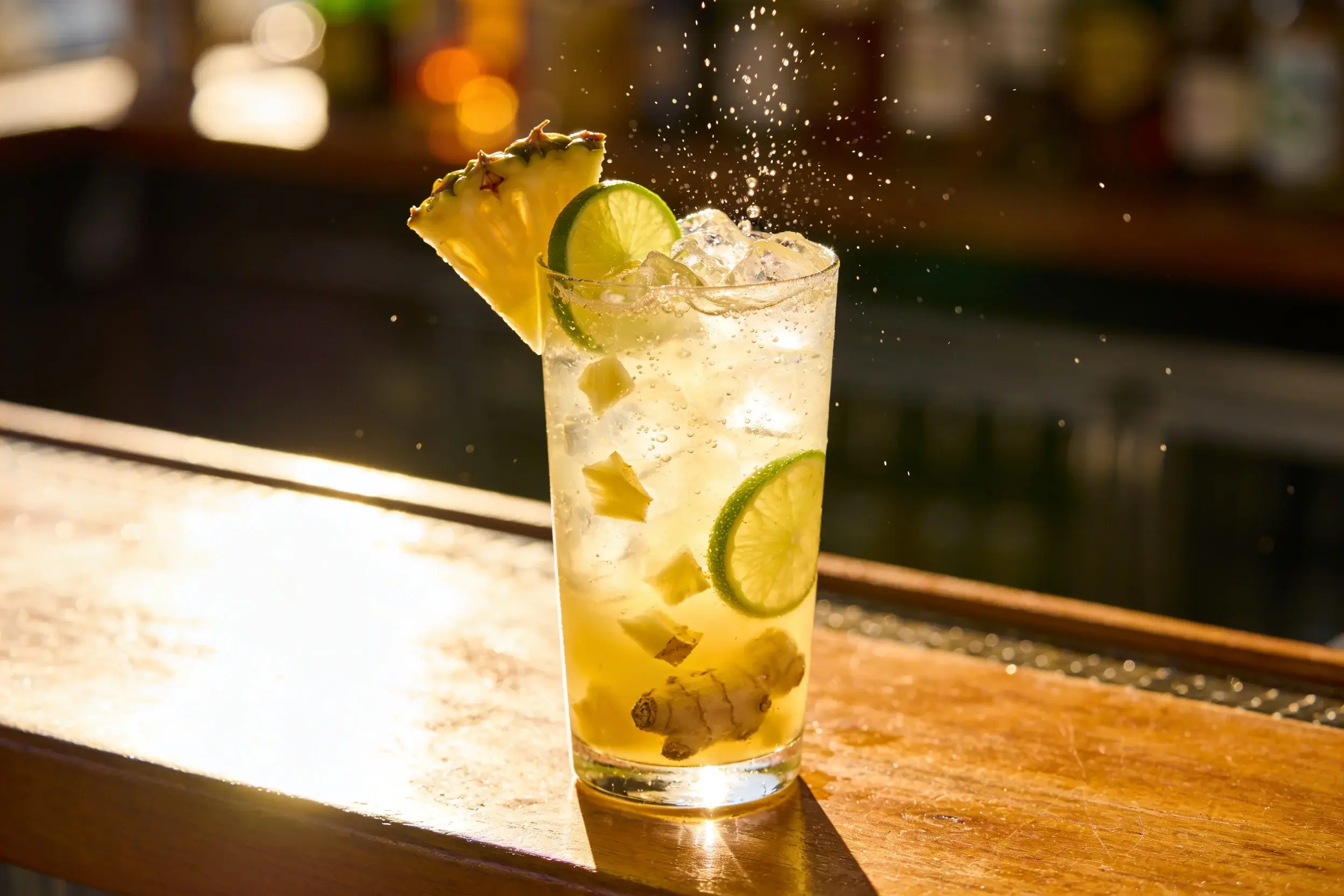 Pineapple Ginger Fizz (Non-Alcoholic) the Bright Mocktail Sparkler