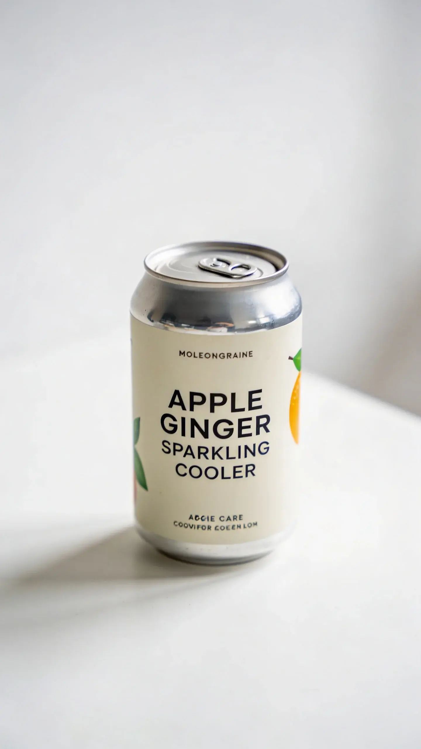 Apple Ginger Sparkling Cooler can on clean white surface