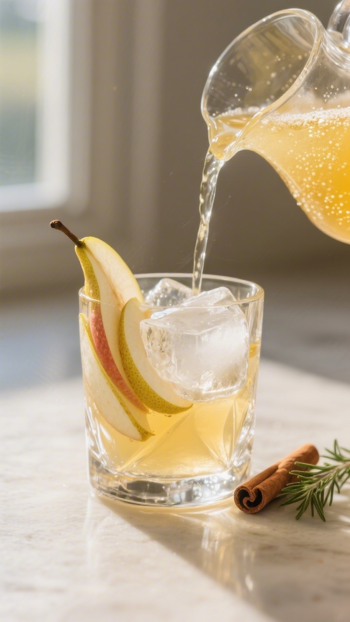 Close-up detail: A chilled rocks glass being assembled with large crystal-clear ice cubes and a thin