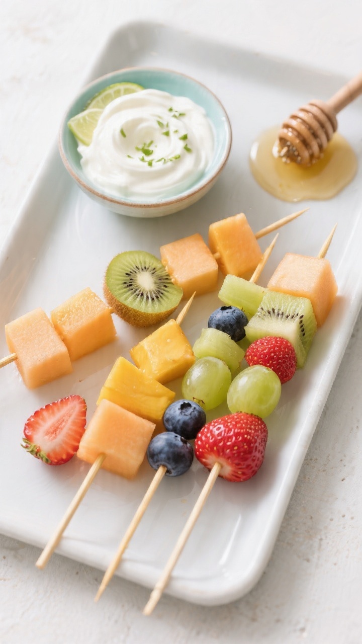 5 inch chunks of mango/cantaloupe, kiwi, pineapple, strawberries, grapes, and blueberries already th