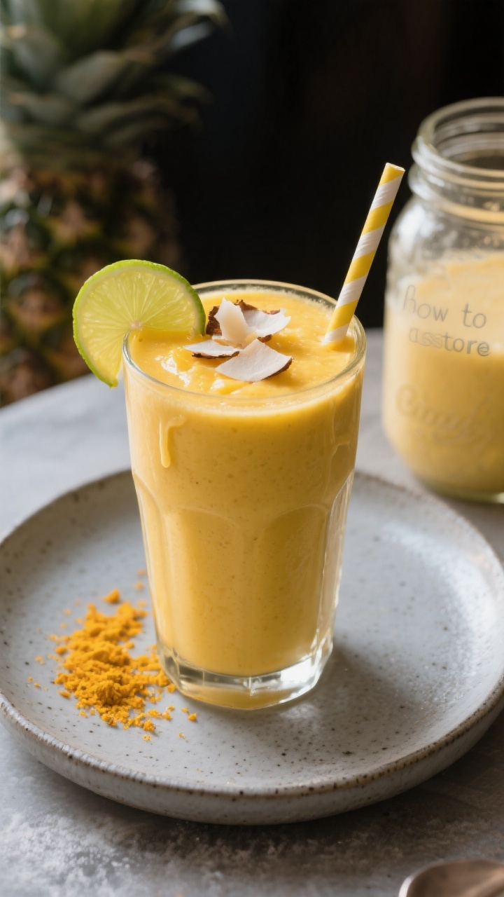 Final presentation: Restaurant-quality hero shot of a single tall smoothie glass filled to the brim 